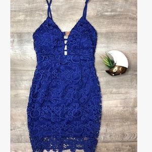 Luxxel Blue Lace Dress